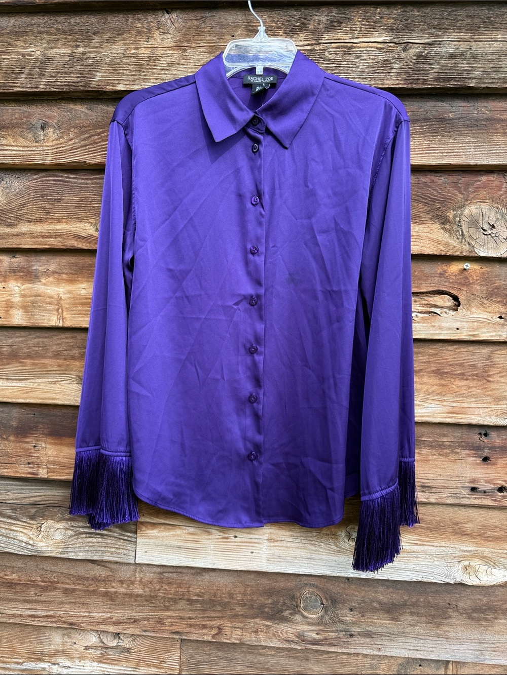 Rachel Zoe recycled blend blouse with fringe